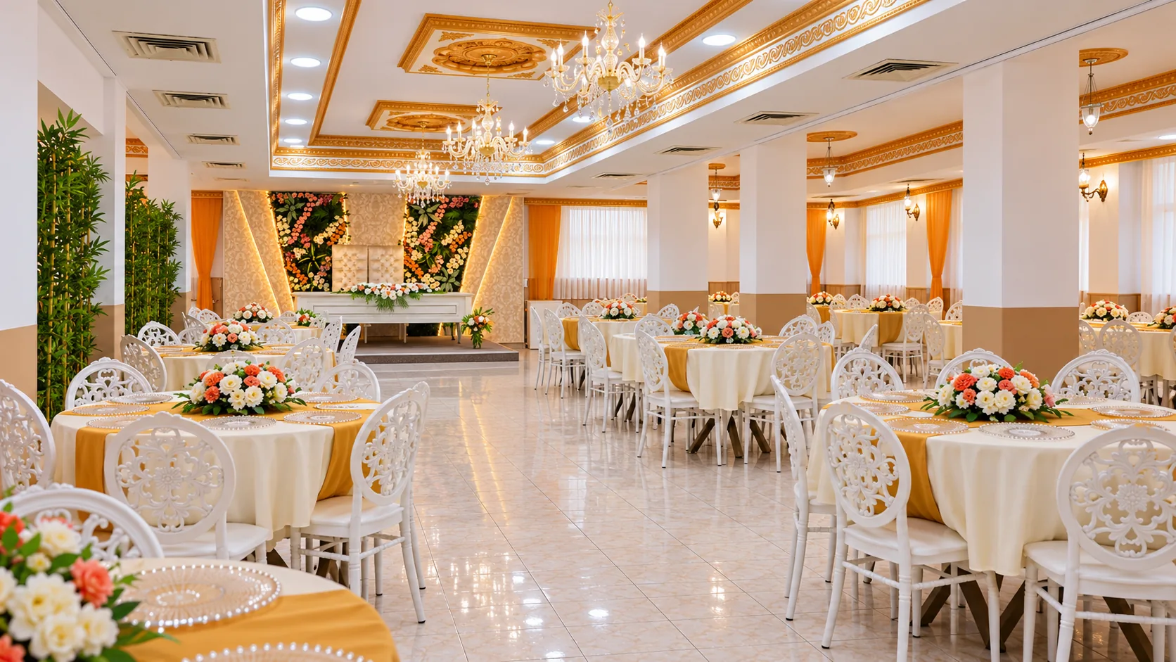 Geniş açı düğün salonu konsept görünümü